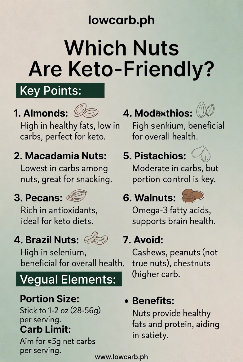 Guide for which nuts are keto friendly, tiered ranking