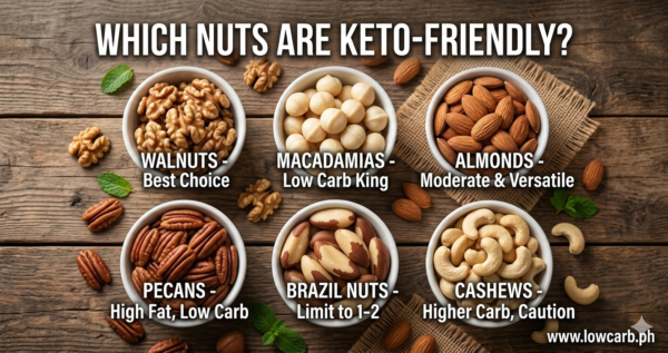 Keto friendly nuts compared