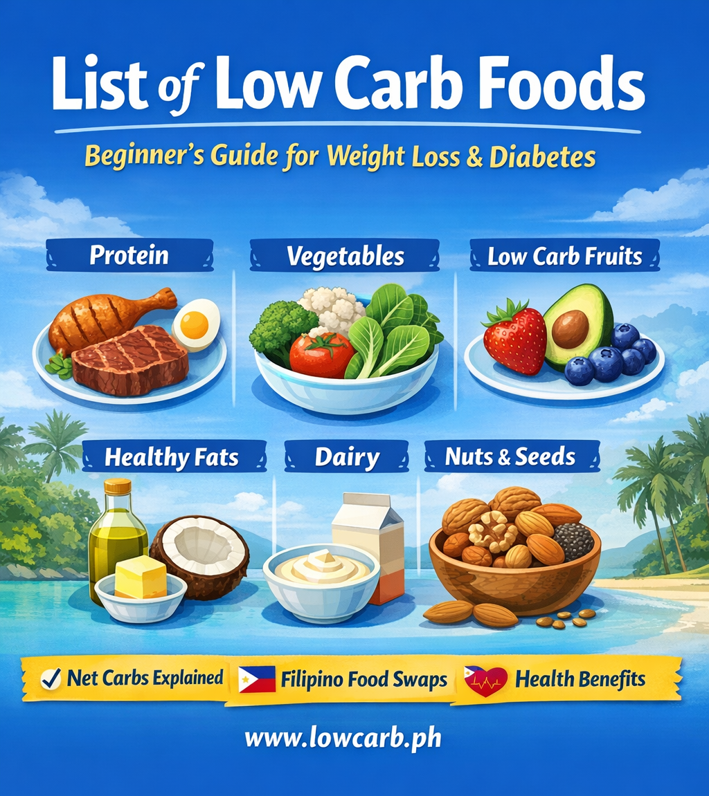 List of low carb foods for Filipino beginners